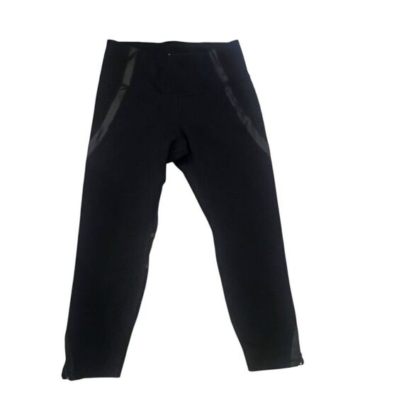 Old navy athletic 7/8 leggings with ankle zippers women's black size large - Picture 1 of 12